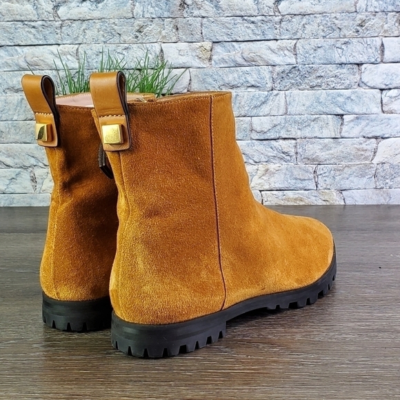 Stuart Weitzman Riley Lug Sole Suede Ankle Boots - Picture 4 of 11